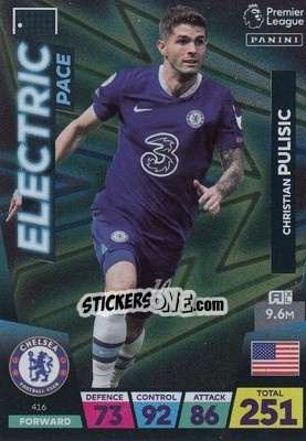 Figurina Christian Pulisic - English Premier League 2022-2023. Adrenalyn XL - Panini