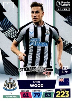 Figurina Christian Wood - English Premier League 2022-2023. Adrenalyn XL - Panini