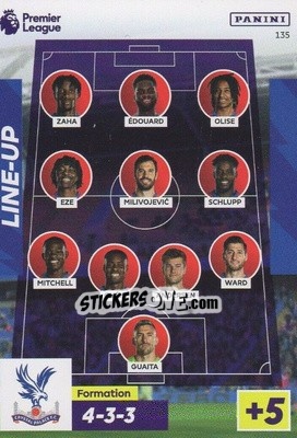 Sticker Crystal Palace Line-Up - English Premier League 2022-2023. Adrenalyn XL n. 135 - Panini