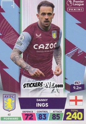 Sticker Danny Ings - English Premier League 2022-2023. Adrenalyn XL n. 62 - Panini