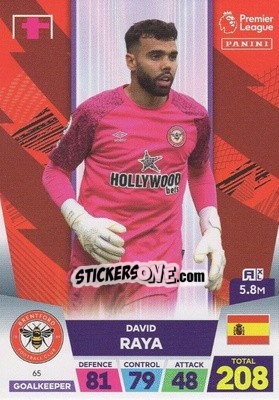 Sticker David Raya - English Premier League 2022-2023. Adrenalyn XL n. 65 - Panini