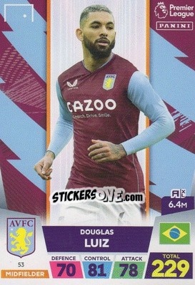 Sticker Douglas Luiz - English Premier League 2022-2023. Adrenalyn XL n. 53 - Panini
