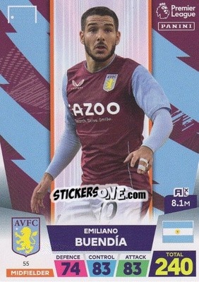 Sticker Emiliano Buendía - English Premier League 2022-2023. Adrenalyn XL n. 55 - Panini
