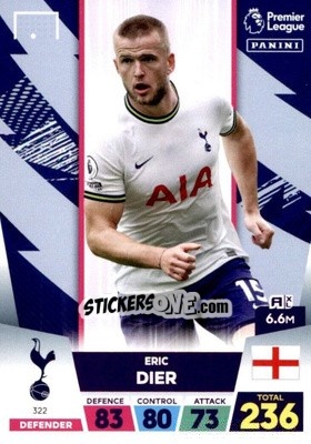 Sticker Eric Dier - English Premier League 2022-2023. Adrenalyn XL n. 322 - Panini