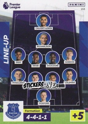 Figurina Everton Line-Up - English Premier League 2022-2023. Adrenalyn XL - Panini