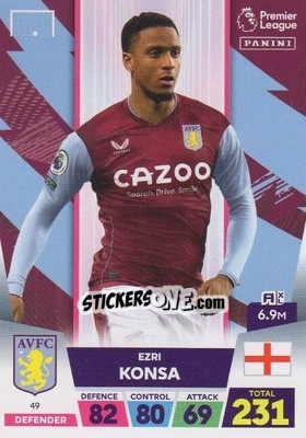 Figurina Ezri Konsa - English Premier League 2022-2023. Adrenalyn XL - Panini