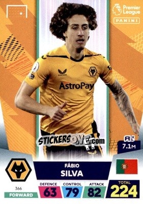 Sticker Fábio Silva - English Premier League 2022-2023. Adrenalyn XL n. 366 - Panini