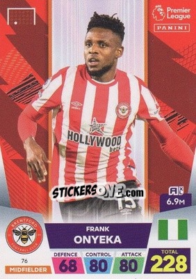 Cromo Frank Onyera - English Premier League 2022-2023. Adrenalyn XL - Panini
