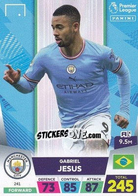 Sticker Gabriel Jesús - English Premier League 2022-2023. Adrenalyn XL n. 241 - Panini