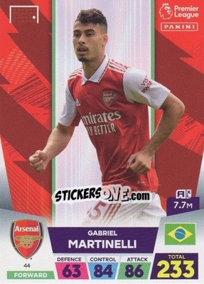 Sticker Gabriel Martinelli - English Premier League 2022-2023. Adrenalyn XL - Panini