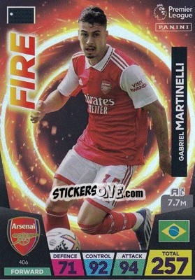 Figurina Gabriel Martinelli - English Premier League 2022-2023. Adrenalyn XL - Panini