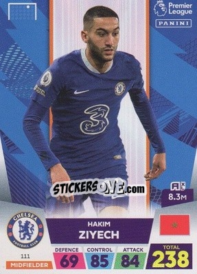 Figurina Hakim Ziyech - English Premier League 2022-2023. Adrenalyn XL - Panini