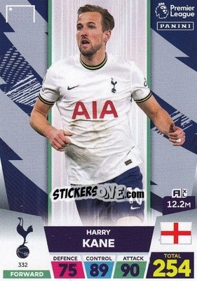 Sticker Harry Kane - English Premier League 2022-2023. Adrenalyn XL n. 332 - Panini