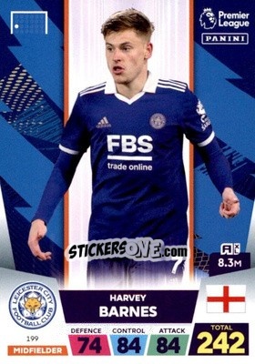 Sticker Harvey Barnes - English Premier League 2022-2023. Adrenalyn XL n. 199 - Panini