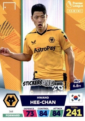 Sticker Hee-chan Hwang - English Premier League 2022-2023. Adrenalyn XL n. 368 - Panini