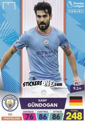 Sticker Ilkay Gündogan - English Premier League 2022-2023. Adrenalyn XL n. 233 - Panini