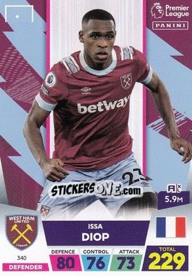 Figurina Issa Diop - English Premier League 2022-2023. Adrenalyn XL n. 340 - Panini