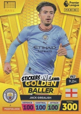 Sticker Jack Grealish - English Premier League 2022-2023. Adrenalyn XL n. 6 - Panini