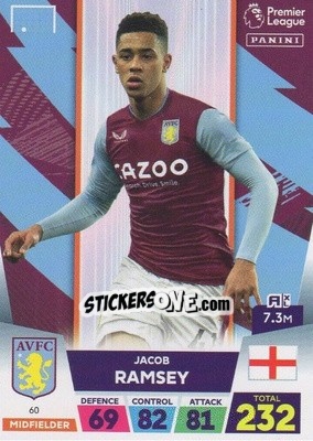 Sticker Jacob Ramsey - English Premier League 2022-2023. Adrenalyn XL n. 60 - Panini