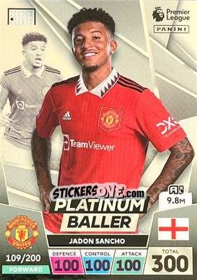 Sticker Jadon Sancho - English Premier League 2022-2023. Adrenalyn XL n. P7 - Panini