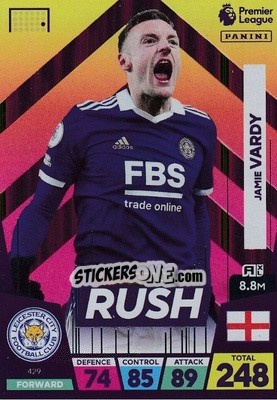 Figurina Jamie Vardy - English Premier League 2022-2023. Adrenalyn XL - Panini