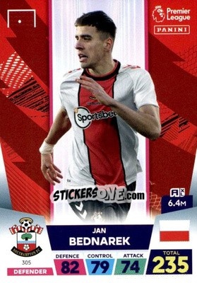 Sticker Jan Bednarek - English Premier League 2022-2023. Adrenalyn XL n. 305 - Panini