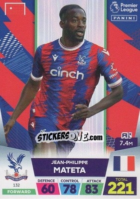 Sticker Jean-Philippe Mateta - English Premier League 2022-2023. Adrenalyn XL n. 132 - Panini