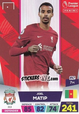 Sticker Joel Matip - English Premier League 2022-2023. Adrenalyn XL - Panini