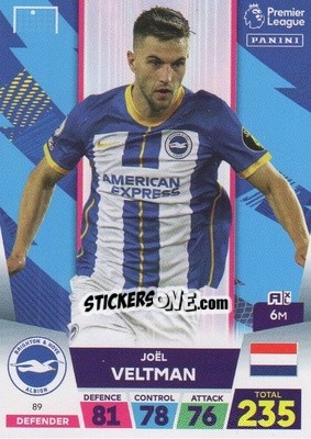 Sticker Joël Veltman - English Premier League 2022-2023. Adrenalyn XL n. 89 - Panini