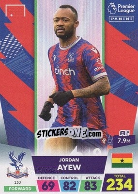 Sticker Jordan Ayew - English Premier League 2022-2023. Adrenalyn XL n. 130 - Panini