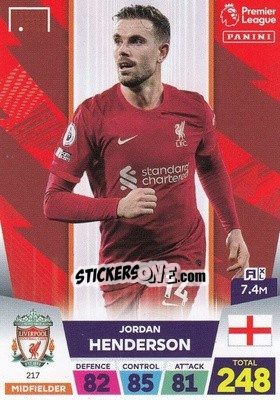 Sticker Jordan Henderson - English Premier League 2022-2023. Adrenalyn XL - Panini
