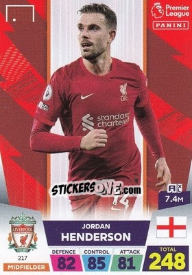 Sticker Jordan Henderson - English Premier League 2022-2023. Adrenalyn XL n. 217 - Panini