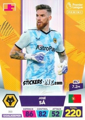 Sticker José Sá - English Premier League 2022-2023. Adrenalyn XL n. 353 - Panini