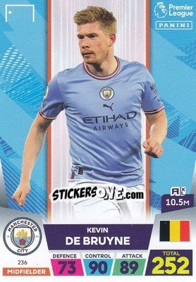 Sticker Kevin De Bruyne - English Premier League 2022-2023. Adrenalyn XL - Panini