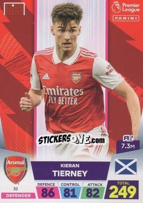 Sticker Kieran Tierney - English Premier League 2022-2023. Adrenalyn XL n. 30 - Panini