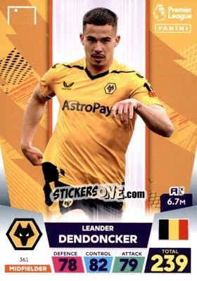 Sticker Leander Dendoncker - English Premier League 2022-2023. Adrenalyn XL n. 361 - Panini