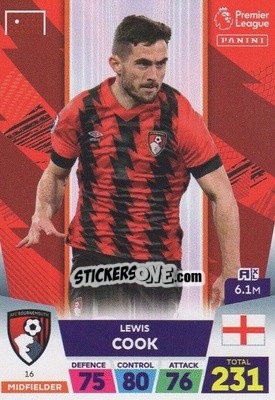 Sticker Lewis Cook - English Premier League 2022-2023. Adrenalyn XL n. 16 - Panini