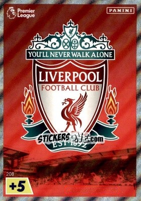 Sticker Liverpool Crest - English Premier League 2022-2023. Adrenalyn XL n. 208 - Panini
