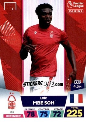 Sticker Loic Mbe Soh - English Premier League 2022-2023. Adrenalyn XL n. 283 - Panini