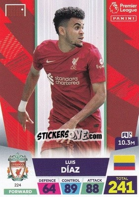 Cromo Luis Días - English Premier League 2022-2023. Adrenalyn XL n. 224 - Panini