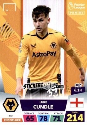 Sticker Luke Cundle - English Premier League 2022-2023. Adrenalyn XL - Panini