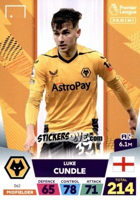 Sticker Luke Cundle - English Premier League 2022-2023. Adrenalyn XL n. 362 - Panini