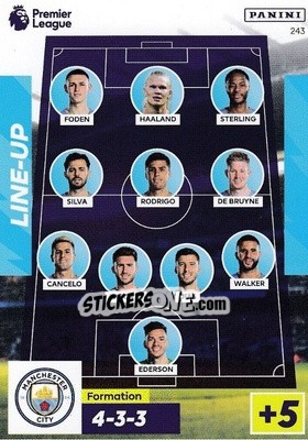Sticker Manchester City Line-Up - English Premier League 2022-2023. Adrenalyn XL - Panini