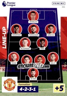 Sticker Manchester United Line-Up - English Premier League 2022-2023. Adrenalyn XL n. 261 - Panini