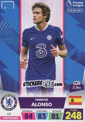 Sticker Marcos Alonso - English Premier League 2022-2023. Adrenalyn XL n. 102 - Panini