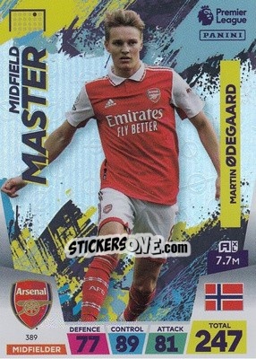 Sticker Martin Ødegaard - English Premier League 2022-2023. Adrenalyn XL n. 389 - Panini
