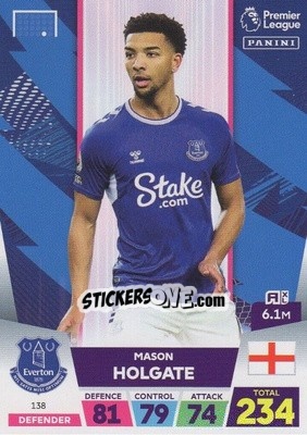 Figurina Mason Holgate - English Premier League 2022-2023. Adrenalyn XL - Panini