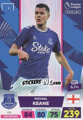 Sticker Michael Keane - English Premier League 2022-2023. Adrenalyn XL n. 139 - Panini