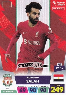 Sticker Mohamed Salah - English Premier League 2022-2023. Adrenalyn XL n. 222 - Panini