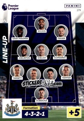 Sticker Newcastle United Line-Up - English Premier League 2022-2023. Adrenalyn XL n. 279 - Panini